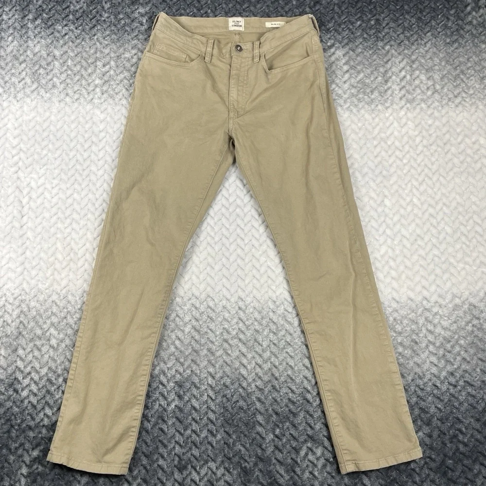 Flint And Tinder Pants Men 30x30 Tan 365 Chino Slim Fit WorkWear Khaki Huckberry